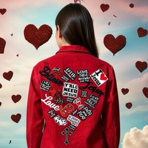 Patch jacket for women